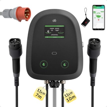 Dé Duo Wallbox 2x11 kW Type 2 kábellel RFID, APP