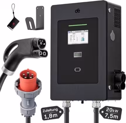 dé 20 kW DC Töltő 7.5 m-es CCS2 kábellel